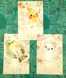 animal kawaii postcard trio pack of 3 postcards birds baby bird