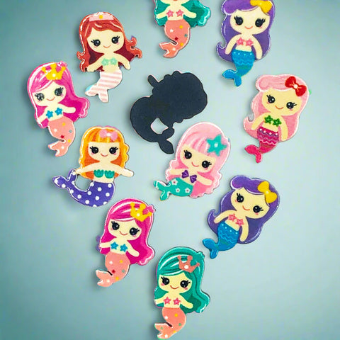 glossy acrylic mermaid mermaids flat backs fbs fb flatback kawaii cute craft supplies uk