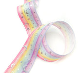 holo holographic foil foiled ribbon grosgrain moon moons star stars silver pastel colours stripe striped pretty uk craft supplies pink lilac blue galaxy