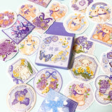 mini sticker flake box stickers flakes spring rabbit rabbits bunny bunnies bear bears cute kawaii lamb lambs floral flowers flower 46 uk kawaii stationery baby animals butterfly butterflies lilac purple blue
