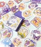 mini sticker flake box stickers flakes spring rabbit rabbits bunny bunnies bear bears cute kawaii lamb lambs floral flowers flower 46 uk kawaii stationery baby animals butterfly butterflies lilac purple blue