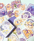 mini sticker flake box stickers flakes spring rabbit rabbits bunny bunnies bear bears cute kawaii lamb lambs floral flowers flower 46 uk kawaii stationery baby animals butterfly butterflies lilac purple blue
