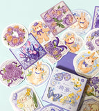 mini sticker flake box stickers flakes spring rabbit rabbits bunny bunnies bear bears cute kawaii lamb lambs floral flowers flower 46 uk kawaii stationery baby animals butterfly butterflies lilac purple blue