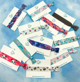 hair ties elastic bow bows elastics girls girl cute kawaii accessory gift uk handmade pretty present single pack handmade hand made cute galaxy peacock shells panda unicorn ladybird floral bee bees
