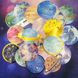 planet sticker stickers planets gold foil foiled large space themed stationery uk cute kawaii constellations big sticker flakes