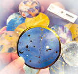 planet sticker stickers planets gold foil foiled large space themed stationery uk cute kawaii constellations big sticker flakes
