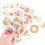 kawaii molang bunny rabbit bunnies rabbits cute washi sticker stickers sheet pack large uk stationery translucent peel off planner set of 3