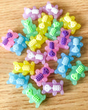 gummy bear bears skeleton skeleton halloween flatback flat back fb fbs resin spooky goth funny green blue yellow pink purple bones bright colours uk cute kawaii craft supplies