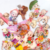 retro kitsch lamb lambs sheep big clear plastic pet sticker stickers pack 40 spring vintage dog girl cute kawaii stationery uk
