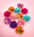 20mm large big resin rose flower flowers fb flatback flat backs resins roses huge embellishment uk cute kawaii craft supplies ombre big resins