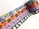 halloween 10m full roll rolls washi spooky ghost ghosts cat cats witch moon magic bat bats orange purple black white tombstone hat hats broomstick uk cute kawaii stationery planner supplies