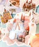 large magical fairytale castle palace sticker stickers flake flakes glossy big pack 20 10 uk cute kawaii stationery girls princess fairy tale