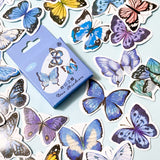 butterfly butterflies cute kawaii uk stationery sticker stickers flake flakes mini box of 46 blue lilac turquoise purple pretty planner supplies glossy