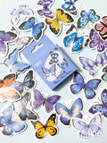 butterfly butterflies cute kawaii uk stationery sticker stickers flake flakes mini box of 46 blue lilac turquoise purple pretty planner supplies glossy