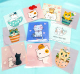 cat cats cello cellophane bag bags plastic treat kitty kitten kawaii packaging bundle bundles assorted designs flowerpot flower pot cup mug uk packing supplies