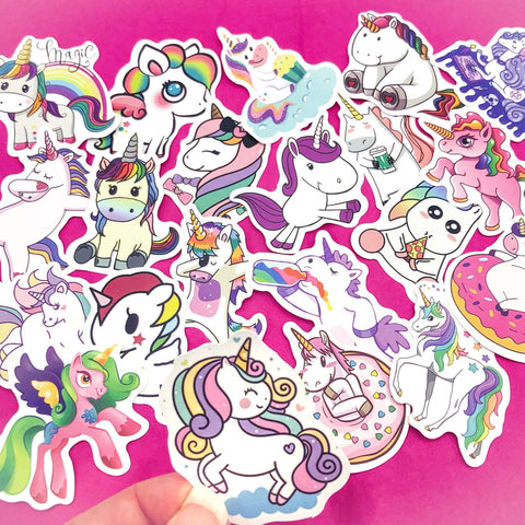unicorn die cut laptop large sticker stickers uk cute kawaii stationery bundle kids pretty rainbows decorative