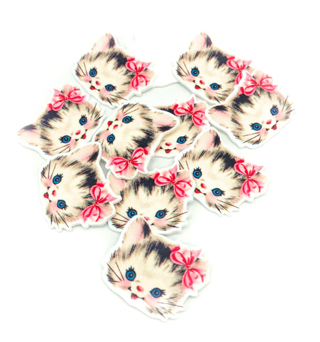 retro kitten kittens cat cats vintage resin resins fb flatback flat back embellishment planar uk cute kawaii craft crafts supplies victorian