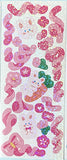 holo holographic glitter glittery bunny rabbit bunnies rabbits stationery sticker stickers sheet cute kawaii uk flower flowers bow bows scroll easter
