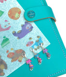 cute cat cats planner charm charms clip clips stitch marker kawaii kitty kitties silver tone planning accessories uk
