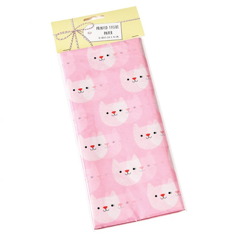 cute tissue paper pack of 10 sheets rex london uk packaging supplies kawaii cookie cat pink