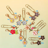 planner charm paper clip clips uk hand made handmade gift gifts gold tone metal pretty flowers rose daisy black white pink red grey blue turquoise cute kawaii floral flower