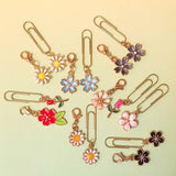 planner charm paper clip clips uk hand made handmade gift gifts gold tone metal pretty flowers rose daisy black white pink red grey blue turquoise cute kawaii floral flower