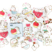 apple hamster cute cuddle hamsters mini sticker flake box of 45 stickers flakes uk cute kawaii stationery box pack set pets
