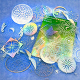 laser holo holographic clear plastic glitter rainbow sticker stickers pack 48 or 15 big shiny magic magical space galaxy stars mystical pack uk cute kawaii stationery