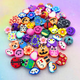 polymer clay bead beads mixed lucky dip bundle of 10 20 uk cute kawaii craft supplies pairs heart flower butterfly pumpkin cloud rainbow animal pretty fimo hand made pretty
