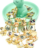 enamel sitting cat charm kawaii uk charms gold tone metal and enamel cute cats