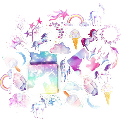 magical unicorn mini sticker flake box of 46 stickers