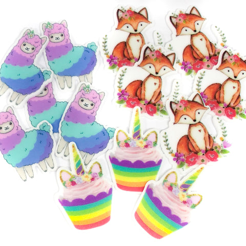 unicorn planar resin flatback flat back fb cupcake cake cakes rainbow coloured uk cute kawaii craft supplies
