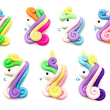 polymer clay unicorn head swirly mane fimo fb flat back fbs embellishments uk craft supplies cute kawaii