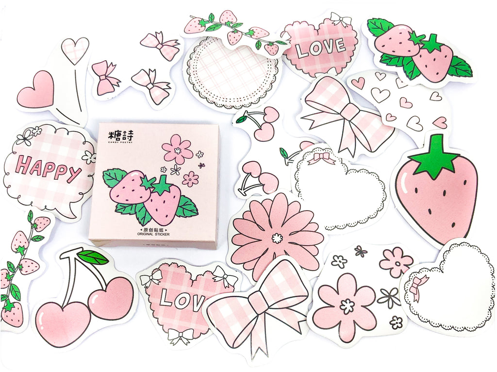 Pretty in Pink Sticker Flakes Mini Box of 45 Stickers – The Kawaii Squirrel