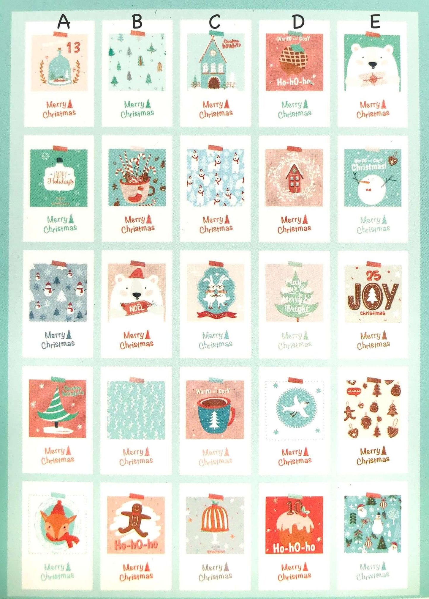 retro vintage style christmas postcard postcards post card cards uk cute kawaii stationery gifts bundle bundles fox snow globe tree bear