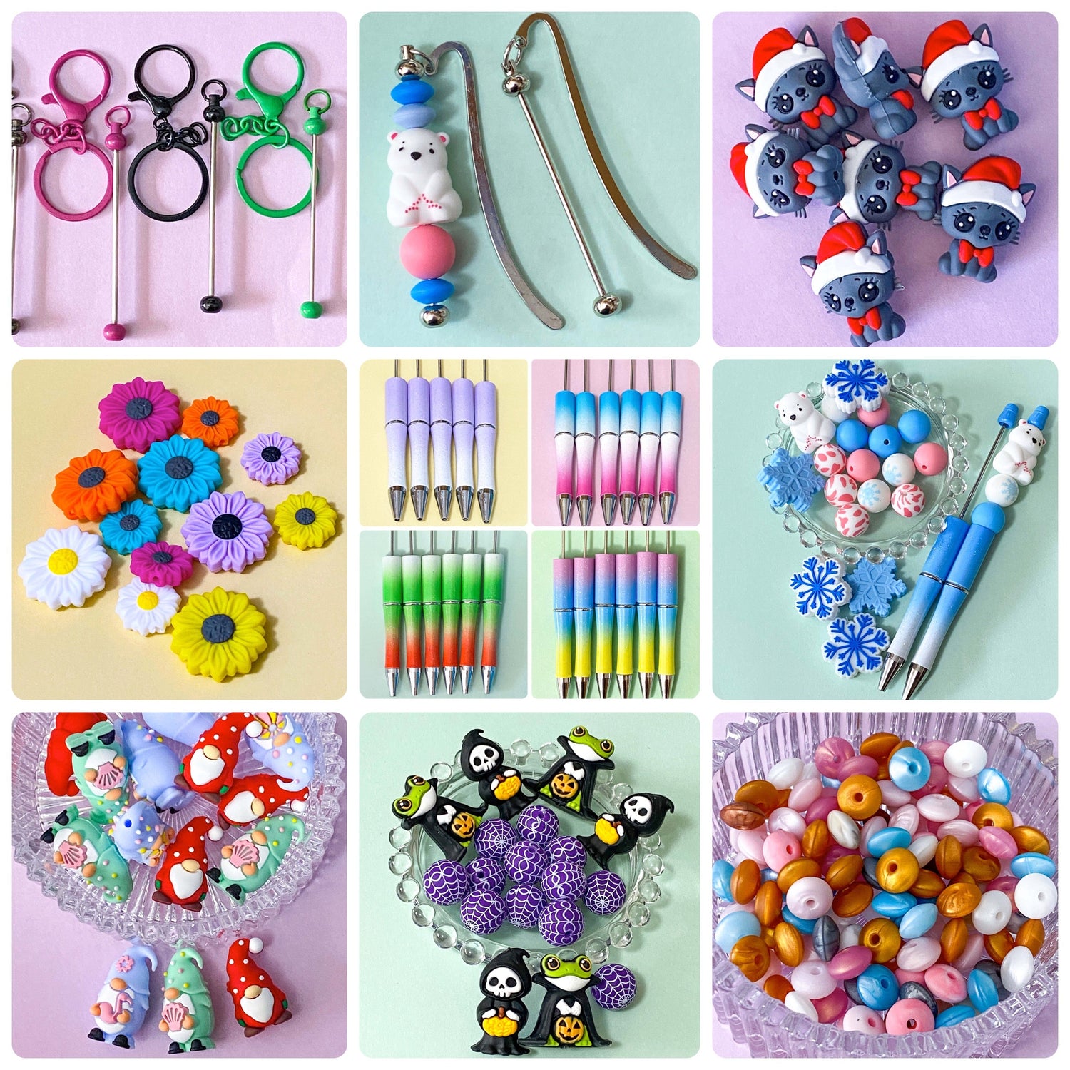 *DIY BEADED PENS KEYRINGS & BOOKMARKS+
