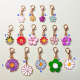 flower planner clup clips charm charms gold tone metal enamel pretty planning accessory accessories uk gift gifts shop store purple green white daisy orange red blue yellow pink