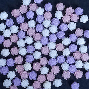mini small tiny 5mm little flower flowers resin flat back fb fbs embellishment roses rose pale pink lilac white bundle uk cute kawaii craft supplies shop store