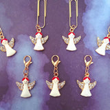 Christmas Angel Sparkly Enamel Planner Charm or Paper Clip #P88