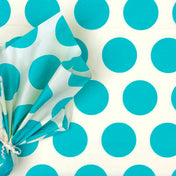turquoise dot spot spots polka dots blue teal on cream white light uk cute kawaii tissue papers wrapping sheet sample pack stationery packaging supplies paper