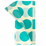 turquoise dot spot spots polka dots blue teal on cream white light uk cute kawaii tissue papers wrapping sheet sample pack stationery packaging supplies paper