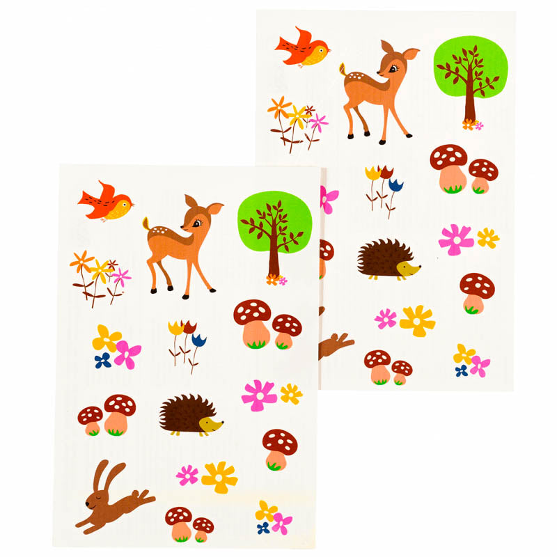 woodland creatures animal animals deer bunny rabbit hedgehog mushroom mushrooms bird flower flowers uk cute kawaii temporary kids tattoo tattoos pack of 2 sheets gift gifts cute kawaii party bag filler fillers retro rex london