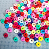 mini small little tiny flat round circle disc disk shaped polymer clay bead beads handmade rainbow colour colours uk cute kawaii craft supplies 5mm