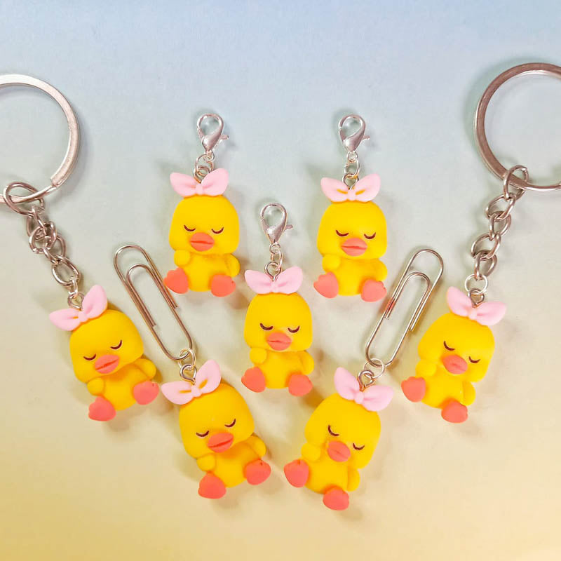 Kawaii DUCK Resin Planner Charm,Paper Clip or Keyring