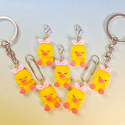 Kawaii DUCK Resin Planner Charm,Paper Clip or Keyring - #P108