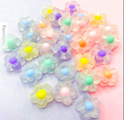 Pastel Translucent Flower Bead Individual 13mm