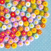 mini tiny little resin flower flowers flat back flatbacks fb fbs chrysanthemum ornate colourful mixed resins embellishment uk cute kawaii craft supplies