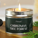 pintail candle candles uk handmade medium classic tin tins dark green fir pine forest christmas festive tree scent scented hand poured wax gift gifts shop store present presents metal 35 hours burn time 