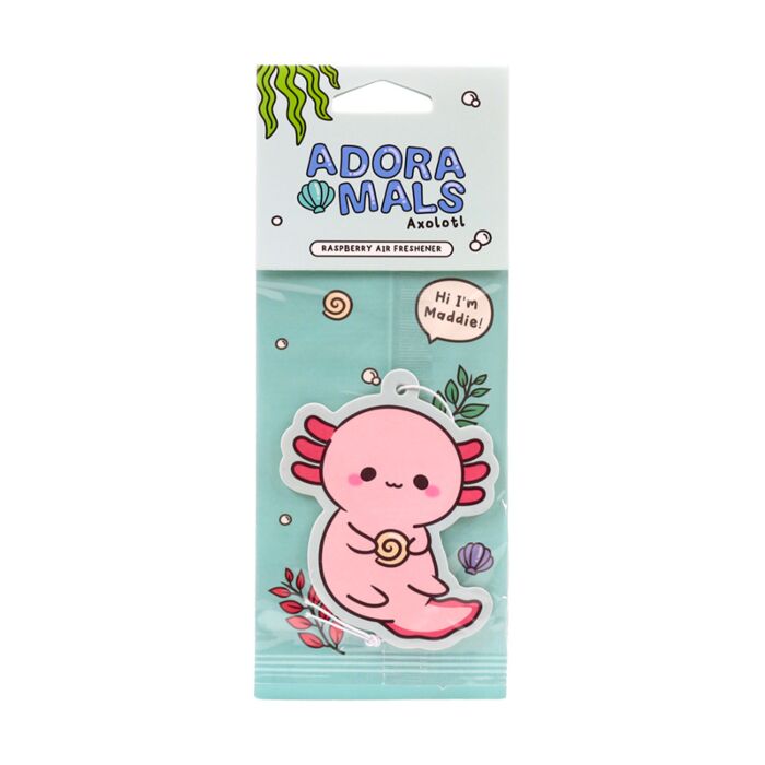 maddie the axolotl axolotls pink animal animals adoramals  hanging air freshener fresheners car home raspberry scent scented cute kawaii gift gifts uk stocking filler fillers shop store pretty fragrance fragranced fruit smell her women present