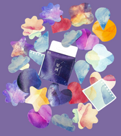 Just £1.80! Ombre Universe shaped Sticker Flakes Mini Box of 45